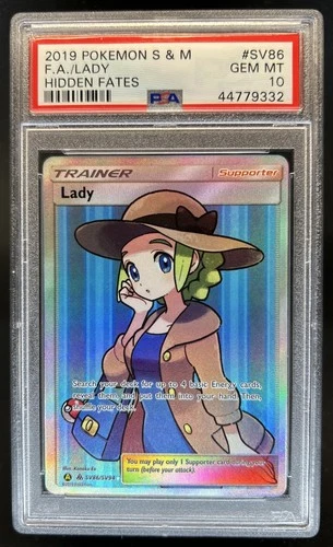 2019 Pokemon SM Hidden Fates Lady Shiny Vault Ultra Rare #SV86/SV94 PSA 10