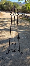 Vintage 51" Tall Iron Metal Artist Art Easel French Style Ornate Designer Estate