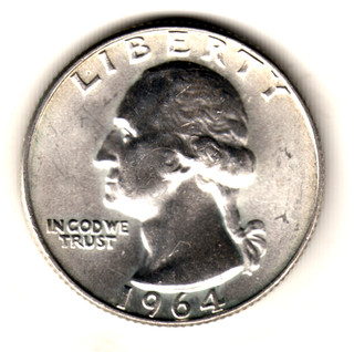USA 25 cents plata 1964 D ¼ Dollar Washington Quarter silver