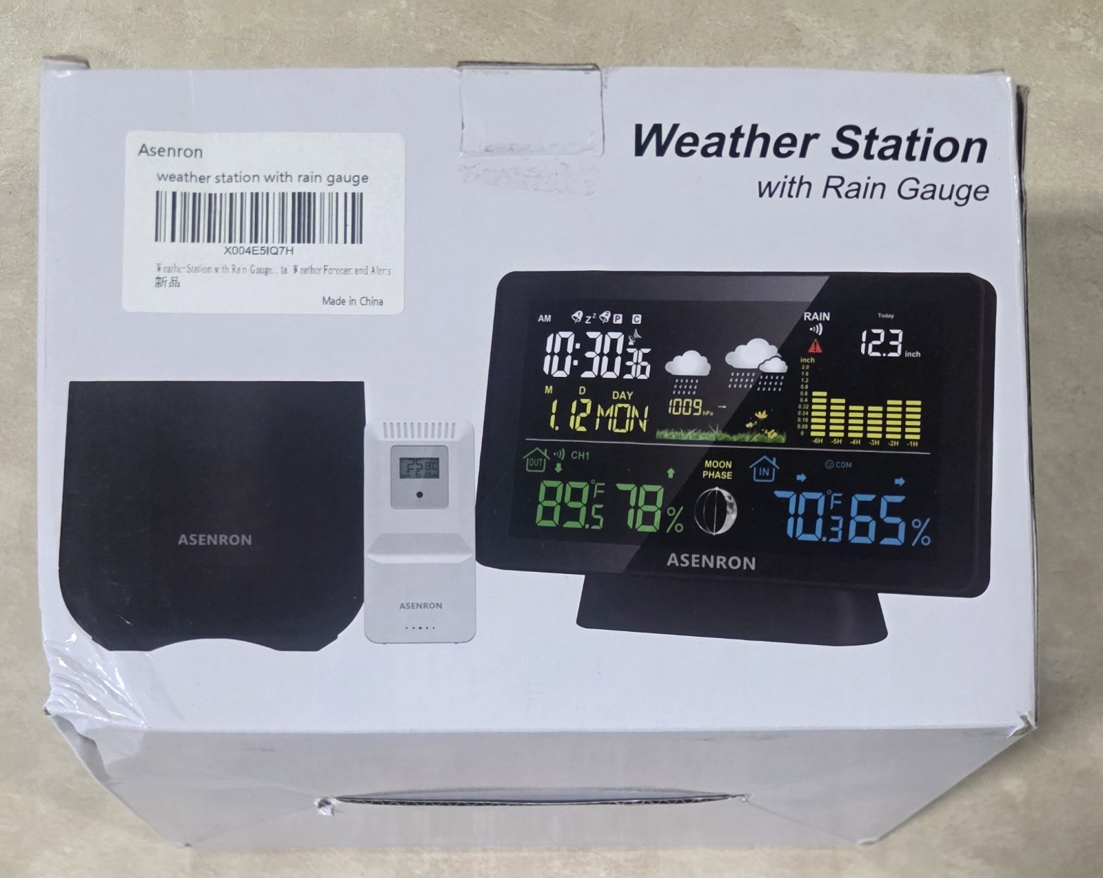 With Rain Gauge, Humidity Monitor & Lcd Display