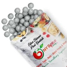 Silver Shimmer Pearl Gumballs – Luxury Candy Buffet Party Decor - Wedding Treats