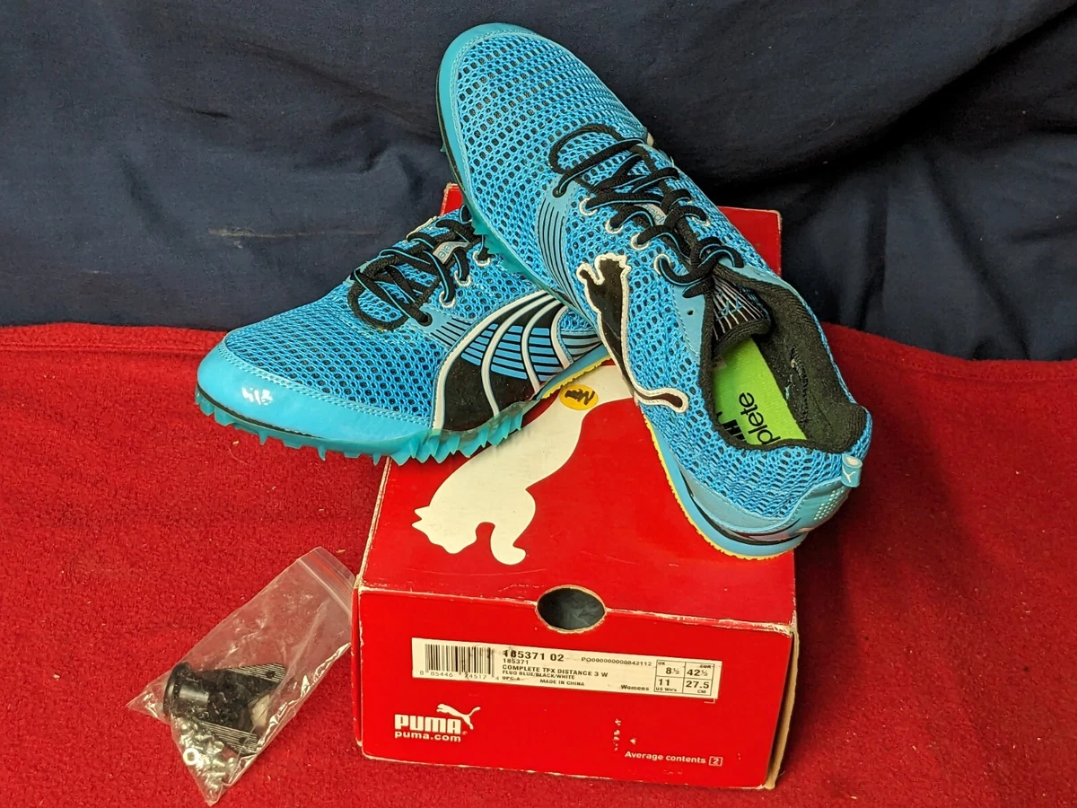 Puma Complete TFX Distance 3 Women size 11 US Fluo Blue Black
