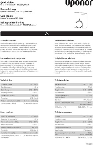 Uponor Base T-23 Raumregler 230V Raumthermostat Raumfühler Thermostat 1058422 - Bild 2 von 5