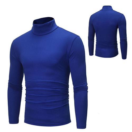 Mens Roll Neck Jumper Lightweight Baselayer T-Shirt Top Turtle High Polo Neck - Bild 5 von 19