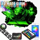 54 LED Motorcycle Strip Lights Ground Effect Kit For Harley Bluetooth + Remote