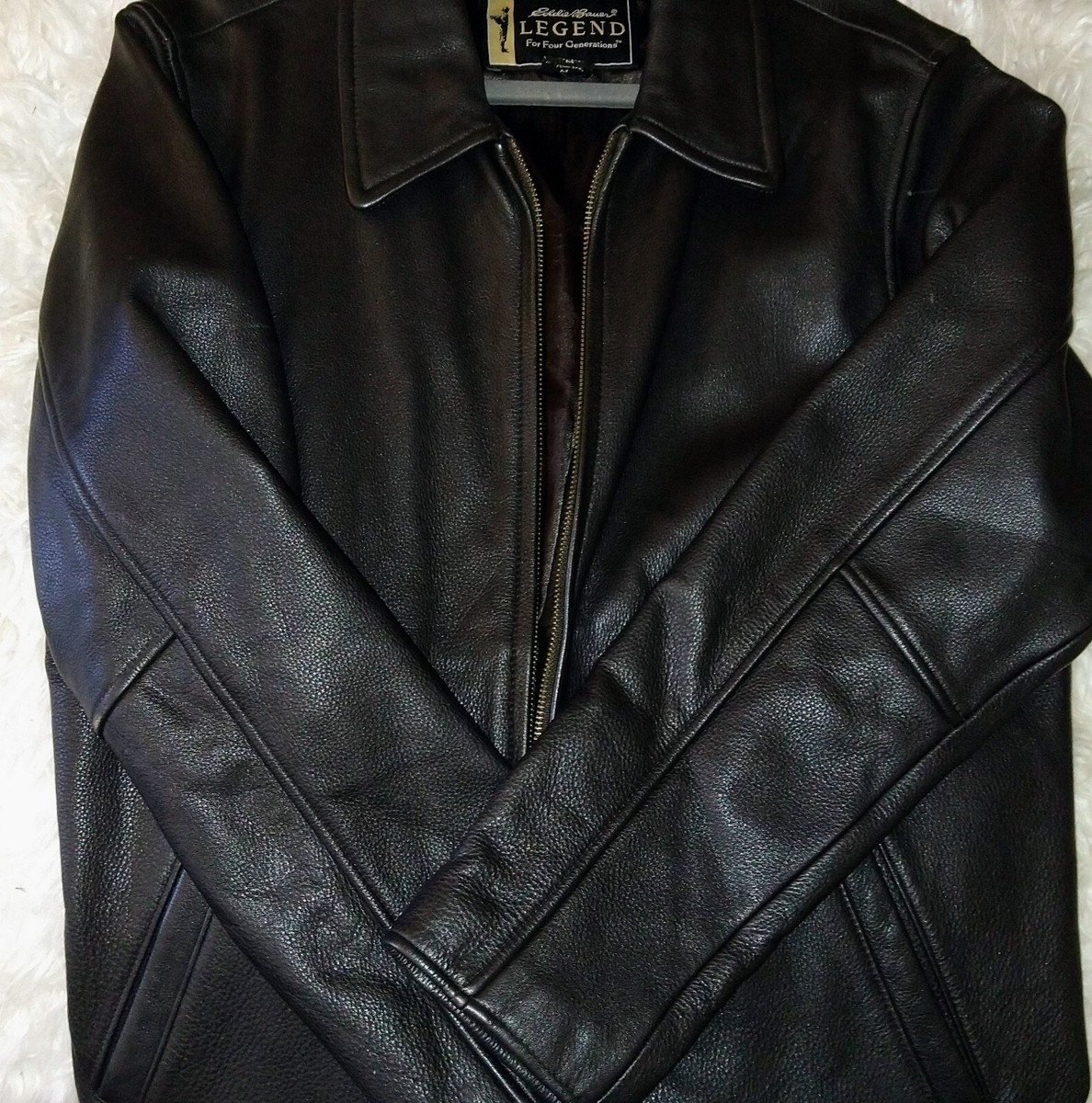 VINTAGE EDDIE BAUER LEGEND LEATHER BIKER JACKET MEDIUM