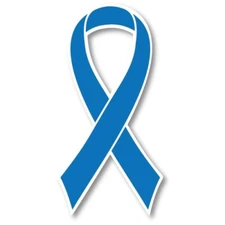 Blue Colon Cancer Awareness Ribbon Car Magnet Decal Heavy Duty 3.5" x 7"