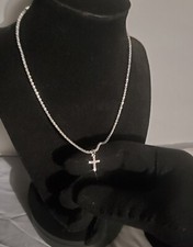 Sparkling Square Cross Zircon Pendant Necklace For Women Girls Elegant Jewelry