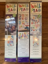Wallies Wall Play Peel & Stick - SET OF 3 - Solar System, Alphabet, Numbers