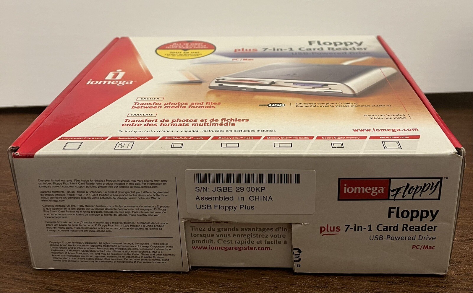 Iomega Floppy Plus 7 in 1 Card Reader USB Powered Drive Disk 3.5" Inch