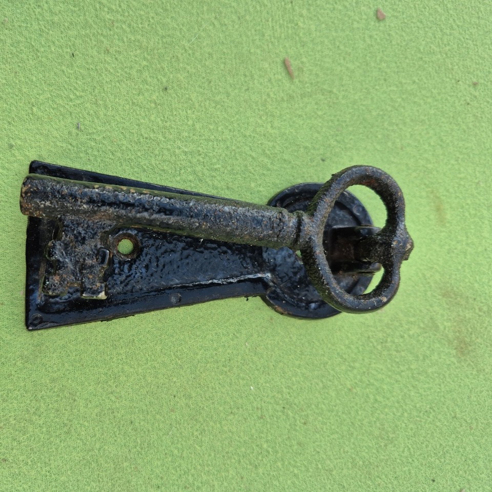 New Cast Iron Door Knocker Black Antique Key Shape eBay