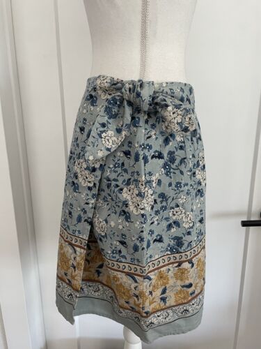 Women’s Marsh Landing Floral Linen Blend Wrap Skirt Size 8P - Picture 2 of 6
