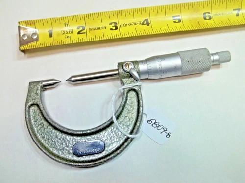 Mitutoyo 0 - 1" Micrometer 60 degree No. 112-381, Made in Japan