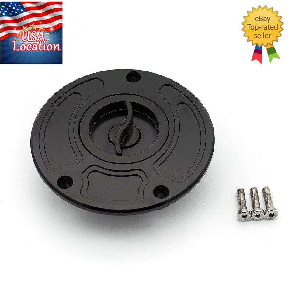 For Ninja ZX6R 2003-2006 ZX10R 2004-2005 CNC Gas Cap Tank Fuel Cover Keyless Oil - Image 4 of 4