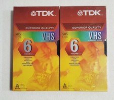 TDK T-120 VHS Superior Grade 6hr EP New Sealed Blank VHS Tapes Lot of 2
