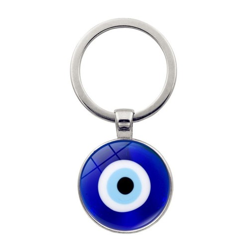 Turkish Blue Evil Eye Pendant Trendy Evil Eye Keyring Bag Charm Car Jewelry - Picture 4 of 24
