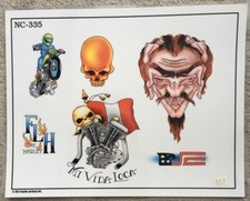 Tattoo Studio Shop Flash Single Spaulding Rogers NC-335 Skull 11" X 14" Print