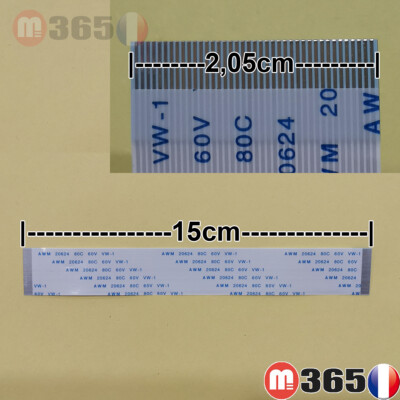 Câble Nappe 10 Broches, 30 Cm De Long, Largeur 1.1 Cm, Universel, Blanc, Neuf, Marque M365