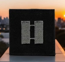 Captain Rank Patch O3 Grey Black Fits For VELCRO® BRAND Loop Fasteners (2” in)