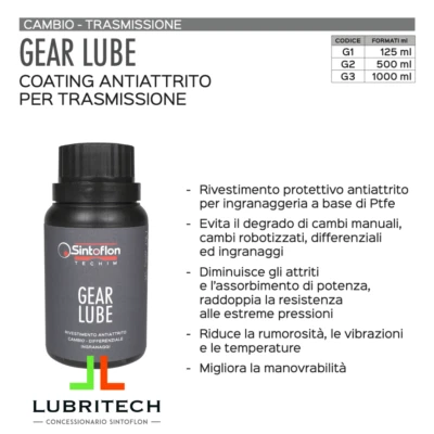 Sintoflon GEAR LUBE 125ml coating anti-attrito trasmissione cambio differenziale