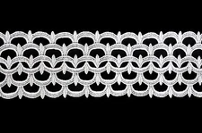 Unotrim 3-3/8 Inches White Black Venice Lace Trim DIY Sewing Notions By Yard