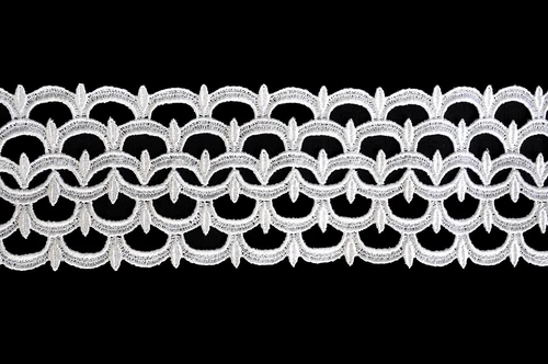 Unotrim 3-3/8 Inches White Black Venice Lace Trim DIY Sewing Notions By Yard