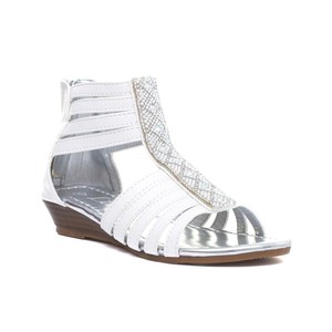 white flat gladiator sandals