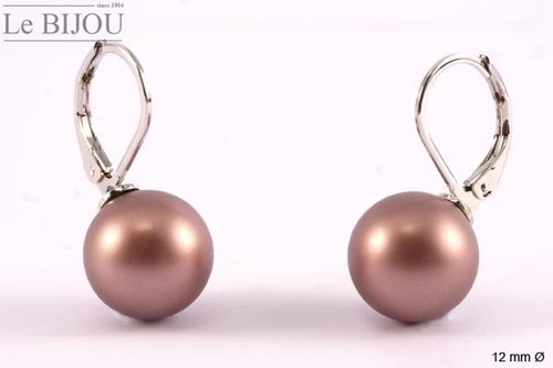 Le Bijou Ohrringe Brisur Perle matt braun, Größenwahl - 第 3/4 張圖片