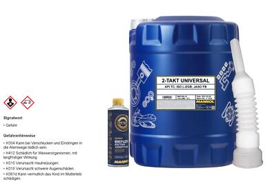 10L MANNOL 2-Takt Universal API TC + Ester Additive & Auslaufrohr