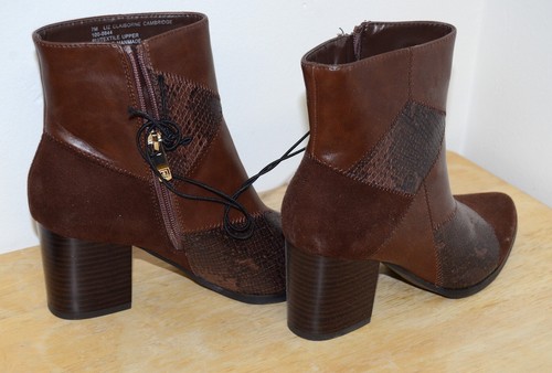 New Sz 7M Liz Claiborne Faux Leather Women's Ankle Boots Cambridge 3" Heel - Picture 4 of 9
