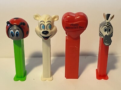 Cute Critter Pez Dispenser Lot Panda Lamb Kitty Cat Lady Bug Zebra Bear