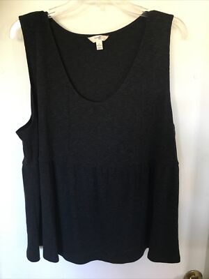 Terra & Sky 1X sleeveless dark gray top/ blouse new without tags