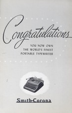  Vintage Smith - Corona Portable Typewriter Manual & Touch Typewriter Chart thumbnail