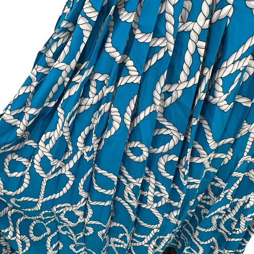 Vintage Y2K Diane Von Furstenberg Silk Pleated Rope Print Skirt Nautical Medium - Picture 4 of 5