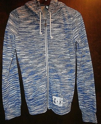 DC Blue/Gray Fleece Hoodie Jacket full zip Size S/P Great Condition!!!