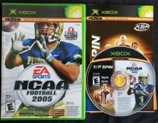 NCAA Football 2005 / Top Spin Combo (Microsoft Xbox, 2004) Complete with Manual 