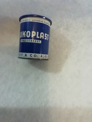 Leukoplast Blechdose alt blau 2362 Heilpflaster, vintage Dose Beiersdorf
