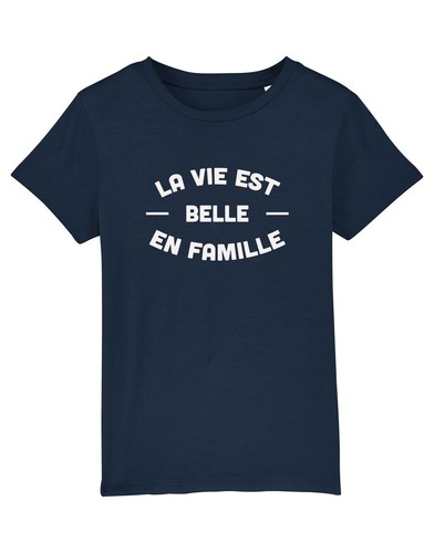 Personalized Short Sleeve T-Shirt For Kids Printed In France Navy Blue - Picture 21 of 26