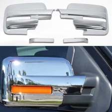 Fit 2009-2014 Ford F150 Full Chrome Side Mirror Covers W/ Turn Signal F-150