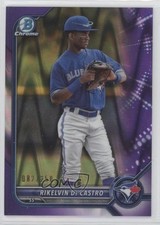 2022 Bowman Chrome Prospects Purple RayWave Refractor Rikelvin De Castro 06ee