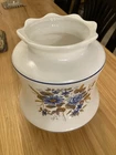 Vintage Milk Glass Oil Lamp Hurricane Floral Shade Ruffled Top  8” w/ 3” Fitter