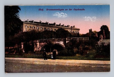 Brunnenanlagen an der Esplanade Fountain Metz Germany Postcard Klingenstein #522