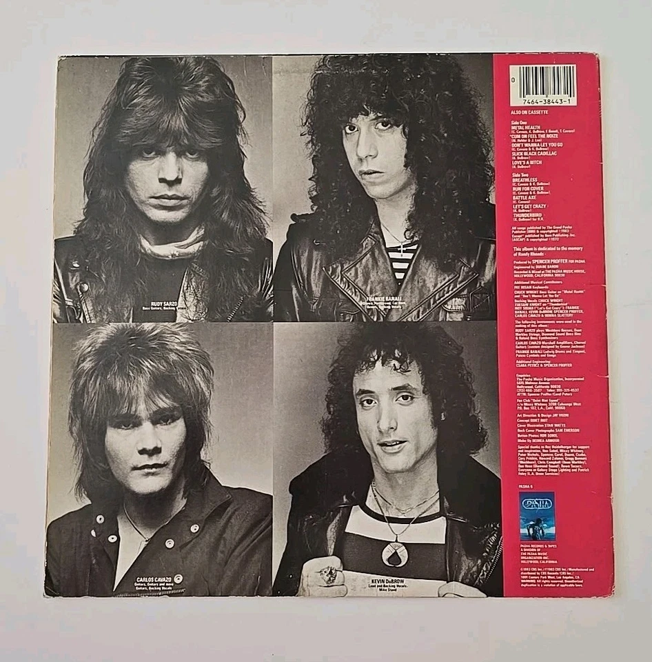 Quiet Riot - Metal Health Vinyl LP - 1983 First Press - Pasha FZ 38443 - Image 2 of 4