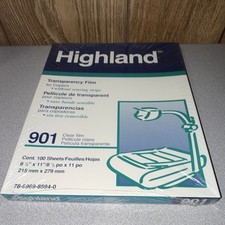 Highland 901 Transparency Film for Copiers, Clear 100 Sheets 8.5 x 11"