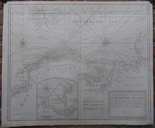 Stampa antica-CARTA MARE-BARENTS MARE-NORVEGIA-SVALBARD-NOVA ZEMBLA-venditore-Moll-1671