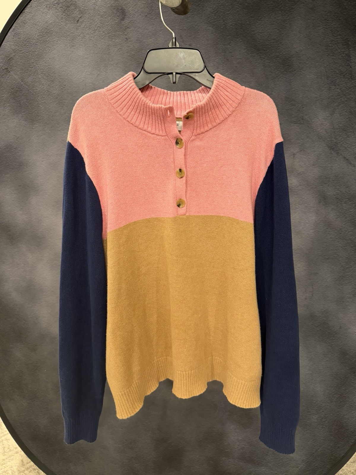 Women’s J Crew Color Block Sweater 100% Cotton Size XL