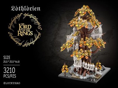 MOC Der Herr der Ringe LOTR Elfenreich Lothlórien 3218 Teile Baustein Set