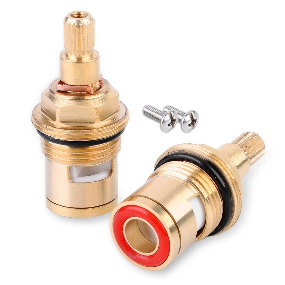 2 Paar Keramik-Oberteil Ventiloberteil Messing Wasserhahn 1/2 Ventil Hahn Ersatz - Bild 2 von 4