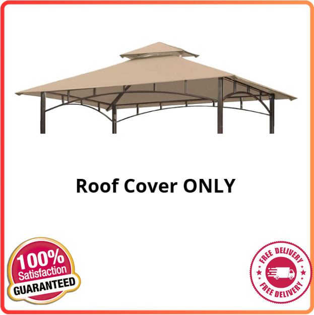 Top- 5x8 Roof Double Tiered Outdoor Bbq (beige)
