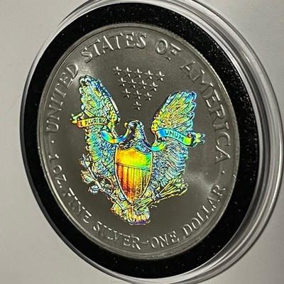 2005 ASE Double Hologram American Eagle Coin 1 Troy Oz .999 Fine